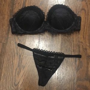 Black Lace Bra and Thong